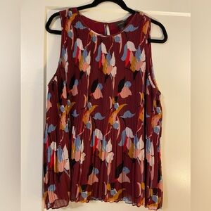 Halogen trapeeze style pleated dress tank